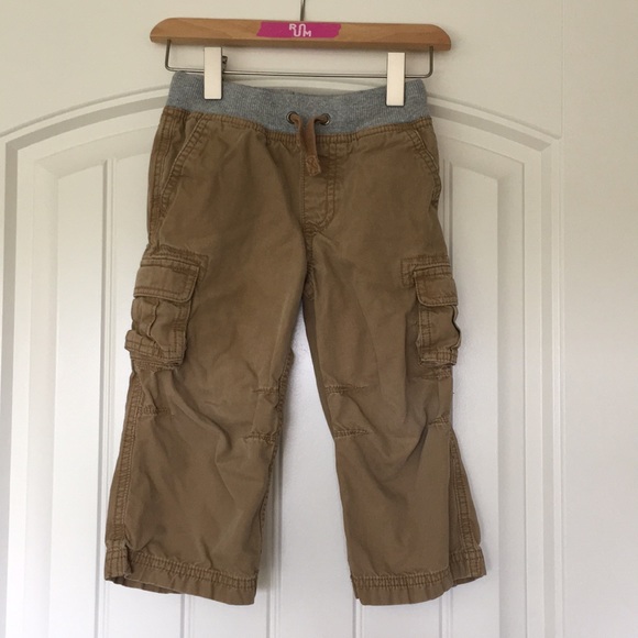 Hanna Andersson Jersey Lined Cargo Pants Khaki Brown Size 110 5 NWT